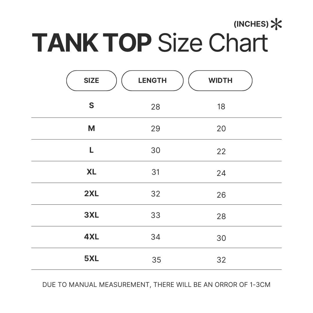 Tank Top Size Chart - Half-Life Store