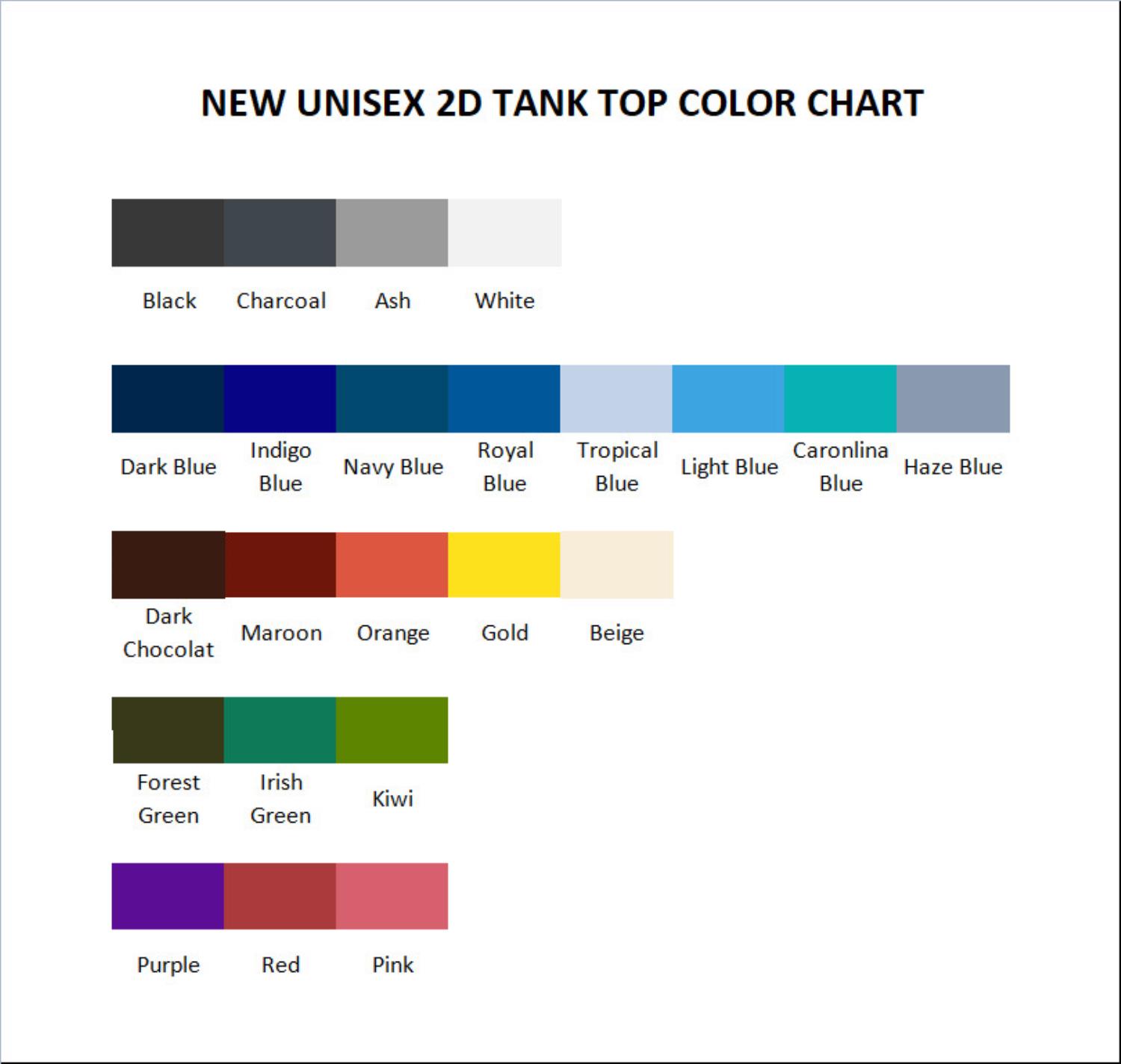 tank top color chart - Half-Life Store