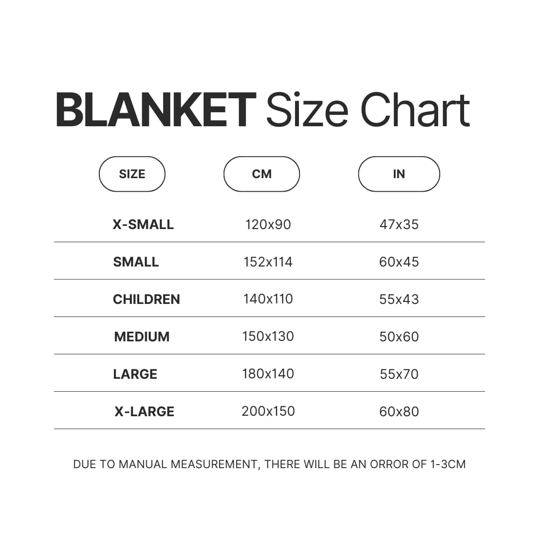 Blanket Size Chart - Half-Life Store
