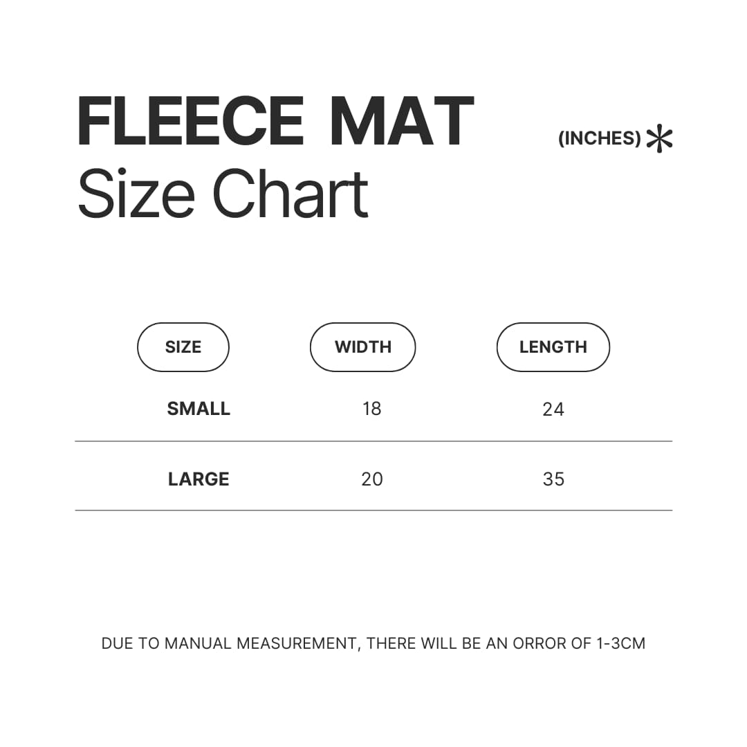 Fleece Mat Size Chart - Half-Life Store