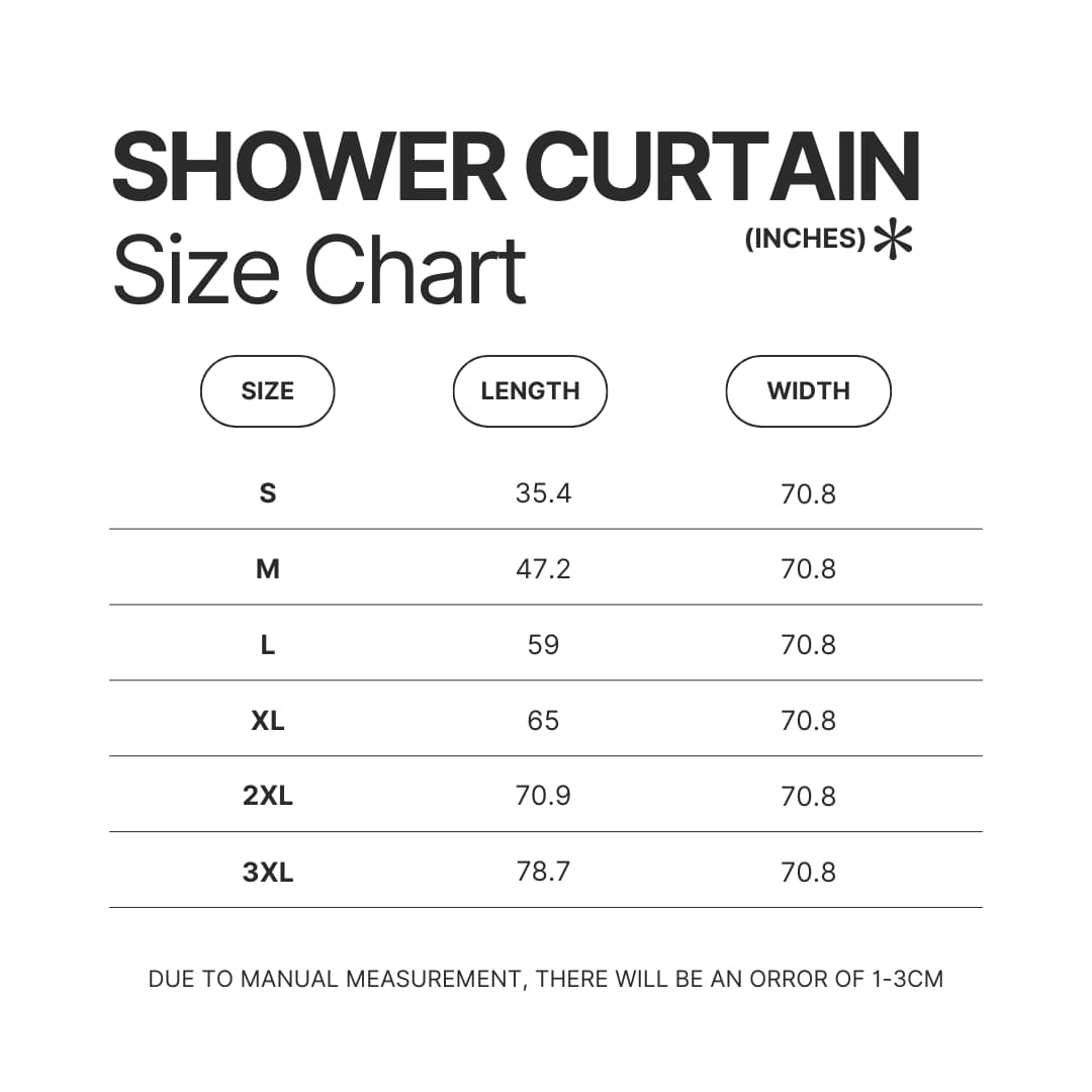 Shower Curtain Size Chart - Half-Life Store