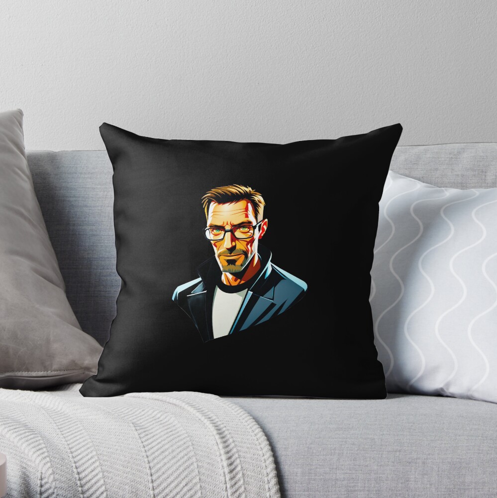 Gordon Freeman The Silent Hero Of Half Life Throw Pillow