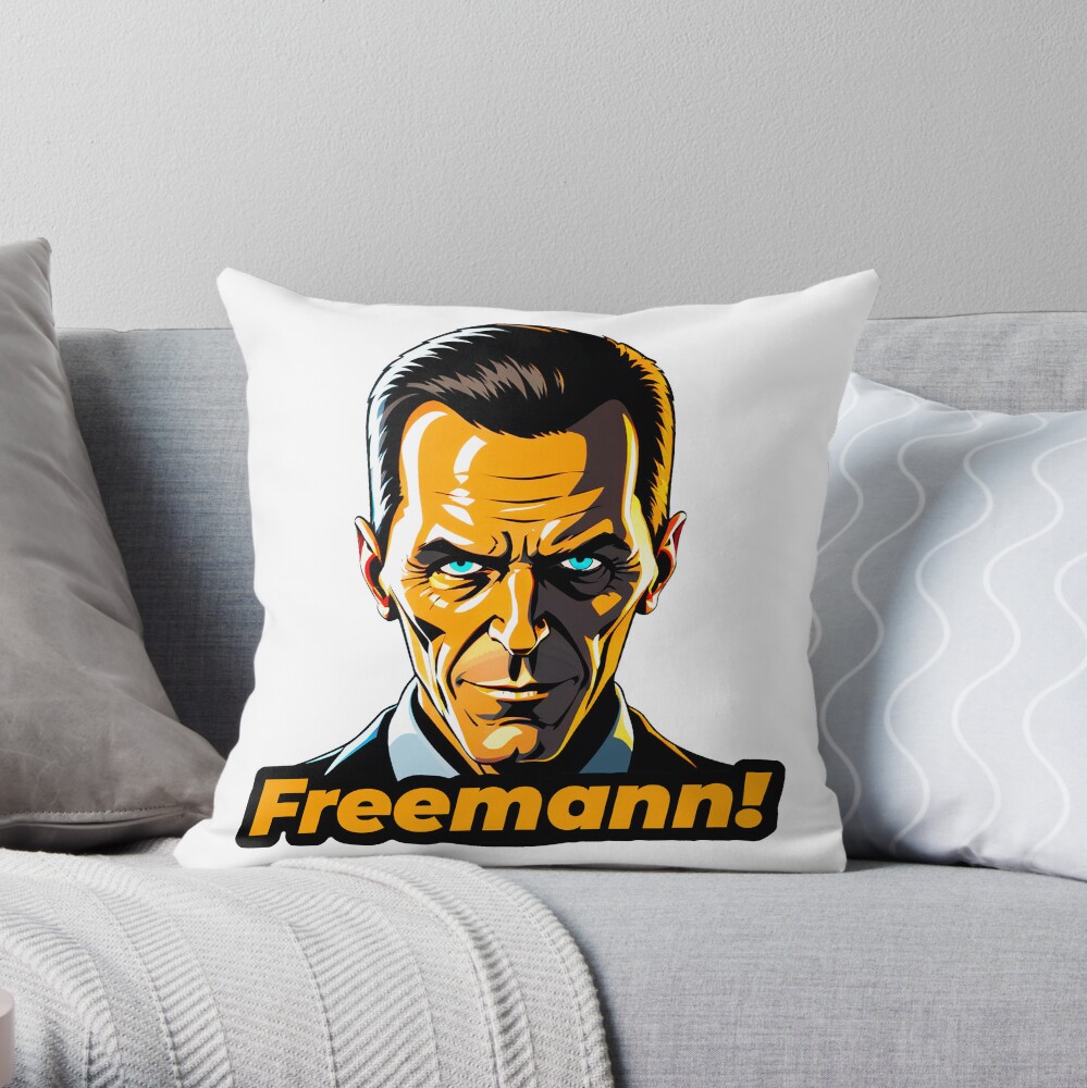 G Man The Enigmatic Icon Of Half Life Throw Pillow