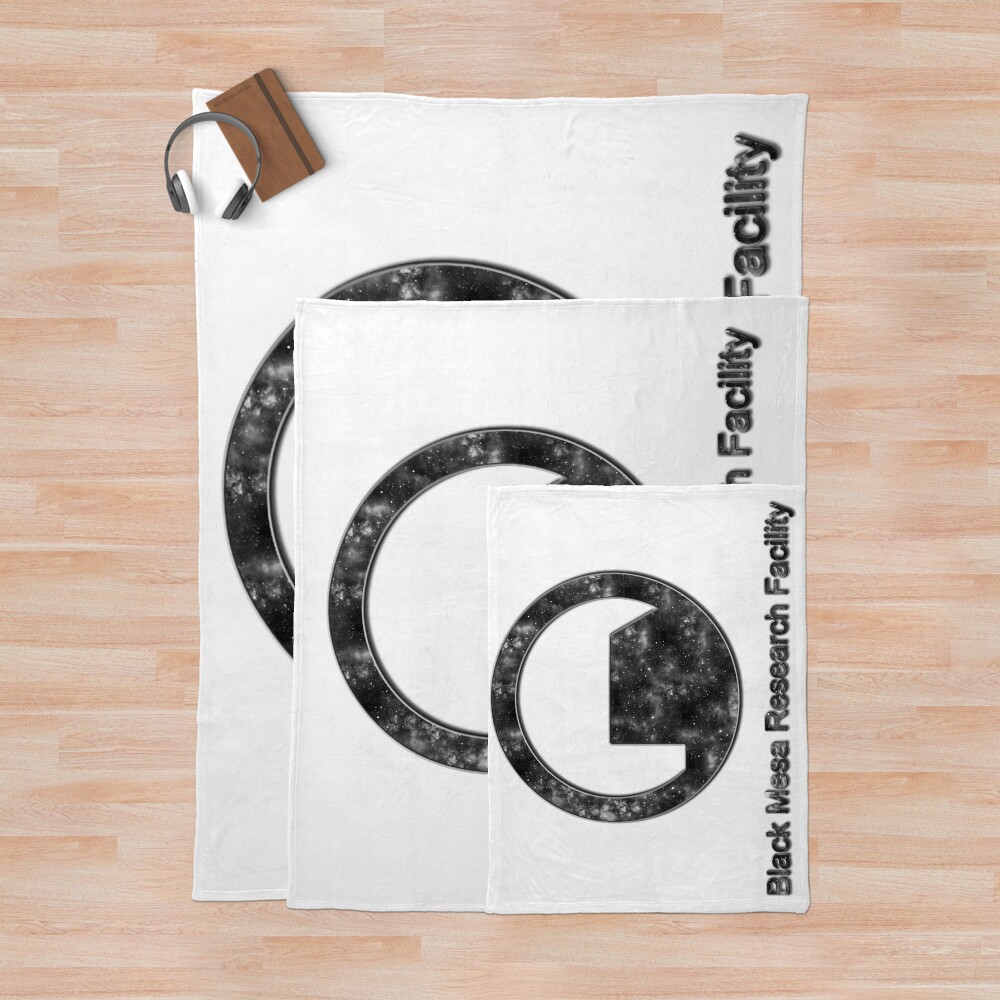 Half Life Black Mesa Research Facility Logo Chrome Design Throw Blanket - Image 3