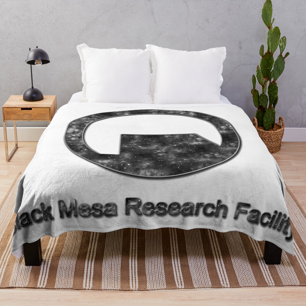 Half Life Black Mesa Research Facility Logo Chrome Design Throw Blanket
