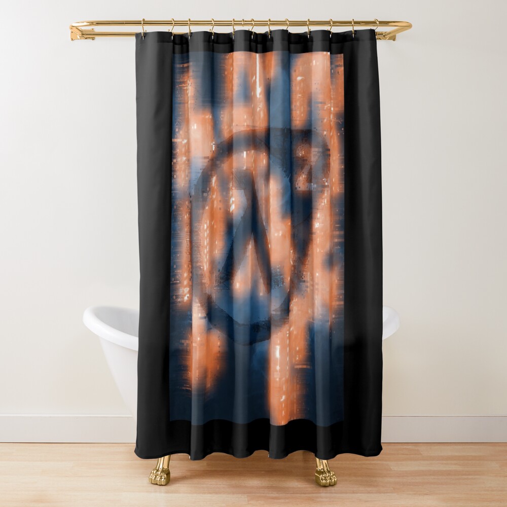 Half Life 2 Neon Glitch Shower Curtain