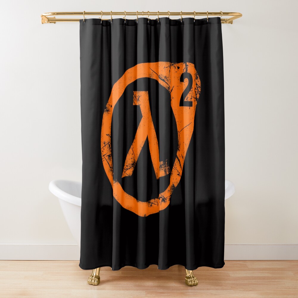 Hl2 Orange Shower Curtain