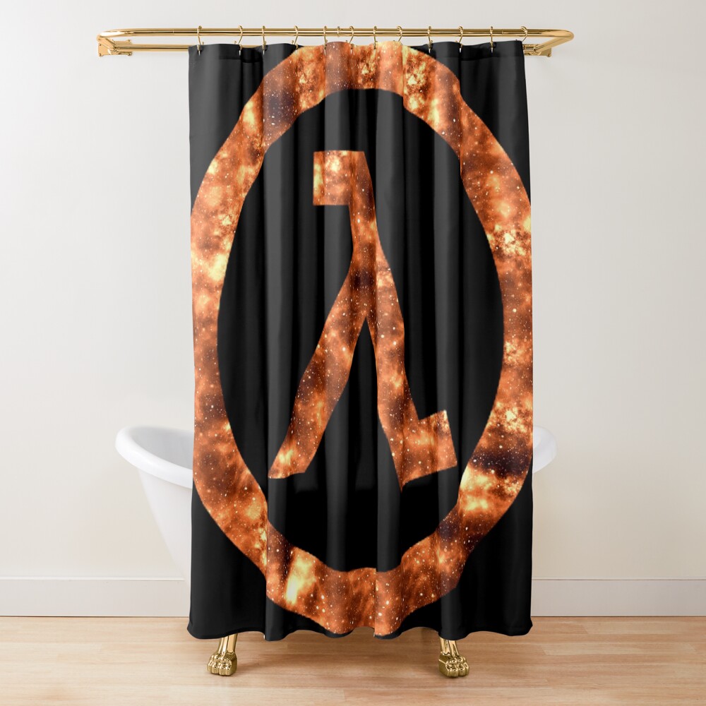 Half Life Lambda Logo Galaxy Design Shower Curtain